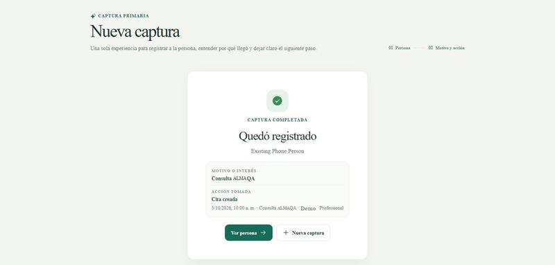 Gestión de la clínica: cita registrada